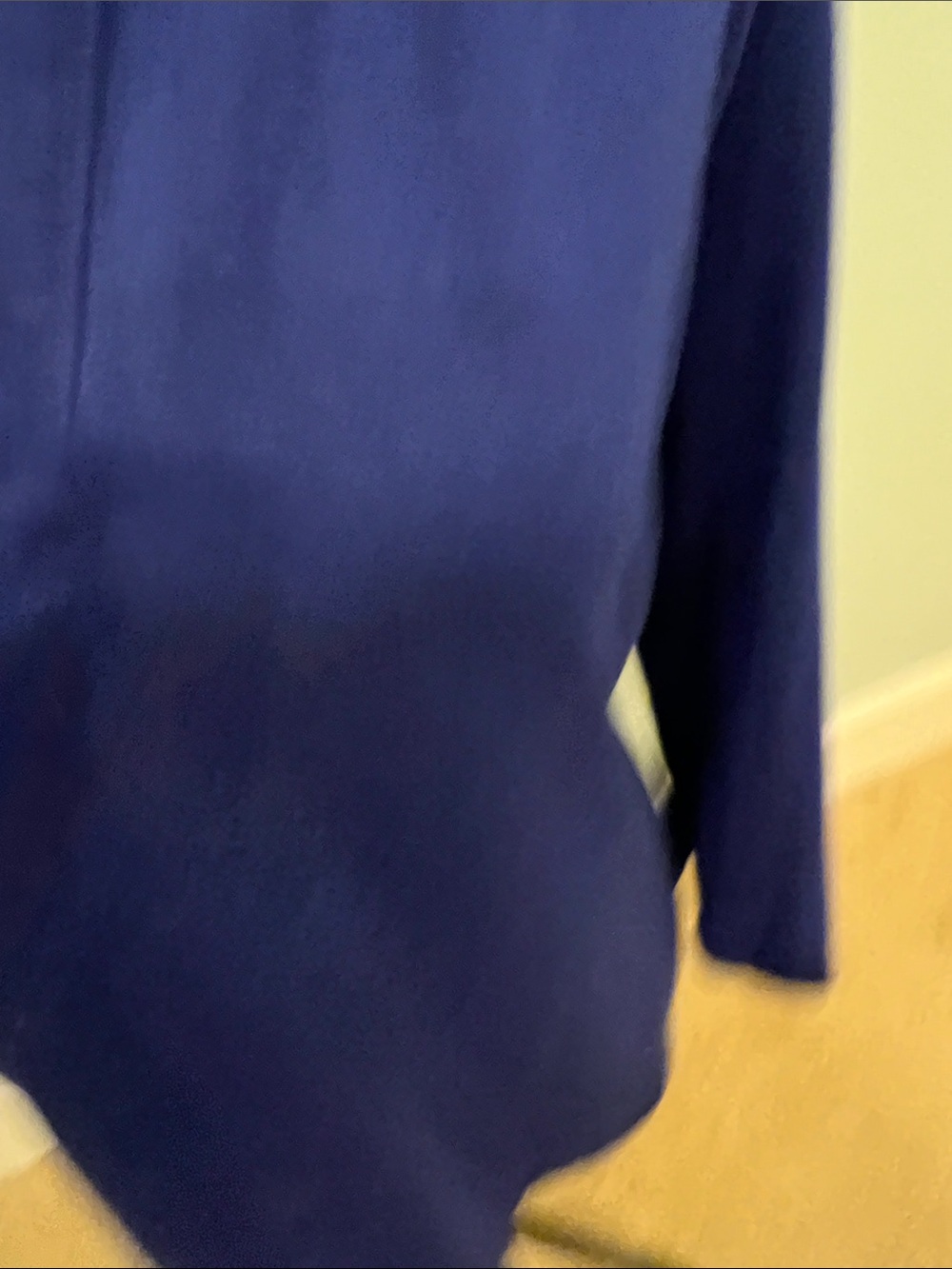 Liz Claiborne Deep Blue Split-Neck Long Sleeve Tee - Picture 3 of 4